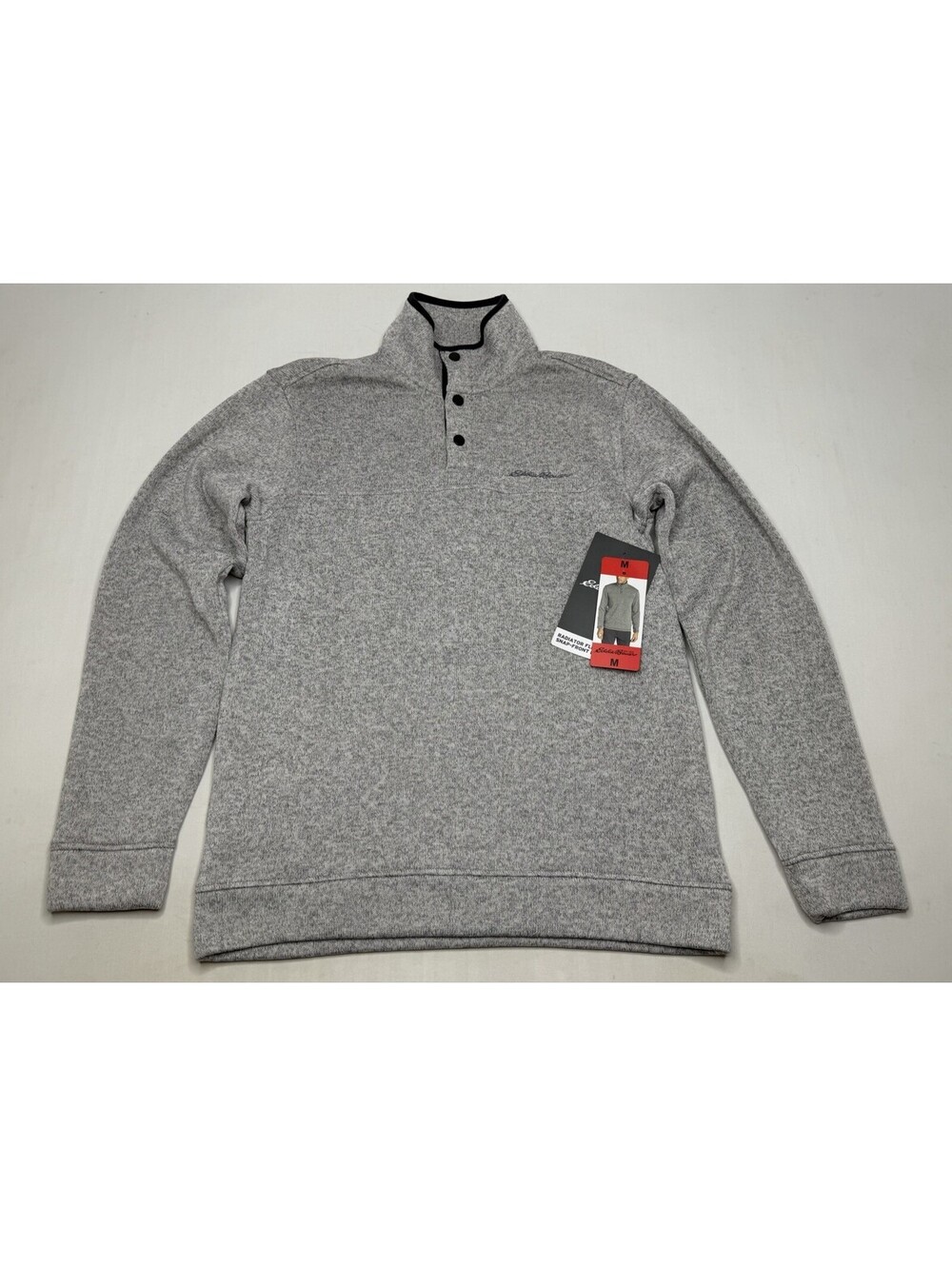 NEW Men's Eddie Bauer Medium Radiator Fleece Snap Front Pullover Sweatshirt